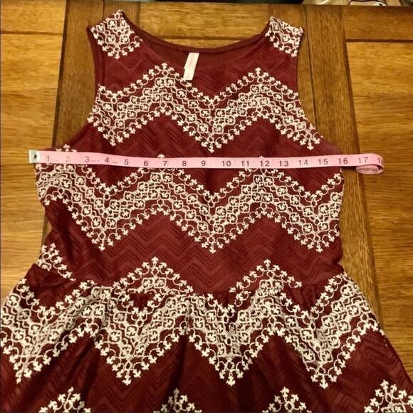 Xhileration Juniors Teens Red White Soft Zig Zag Dress Size Large - Picture 5 of 10